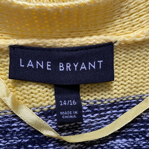 LANE BRYANT Classic Long-Sleeve Belted Colorblock Stripped Cardigan Womens 14/16 - Picture 7 of 8